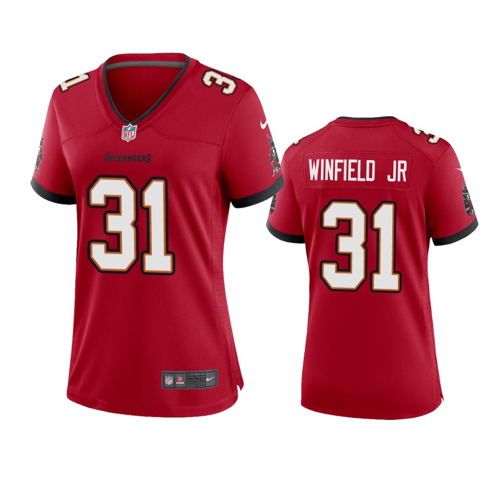 Nike women Tampa Bay Buccaneers 31 Antoine Winfield Jr. Red 2020 NFL Draft Game Jersey